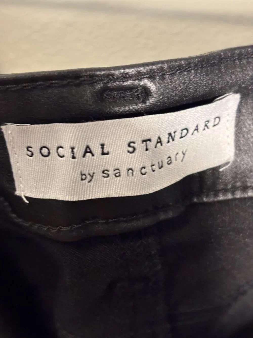 Social Standard By Sanctuary Black Faux Leather Ankle Skinny Pants Size 16 - Picture 3 of 13